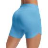 imagebaleaf Womens 5 Biker Shorts High Waisted Workout Spandex Short Tummy Control Gym Yoga Athletic with PocketEthereal Blue