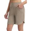 imagebaleaf Womens 7 Ultral Soft Bermuda Shorts High Waisted Casual Short Pockets Athletic Yoga Lounge WalkingHeather Khaki