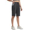 imagebaleaf Womens Bermuda Lounge Long Shorts Knee Length with Pockets High Waisted Casual Athletic Yoga ShortsHeather Black