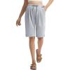 imagebaleaf Womens Bermuda Lounge Long Shorts Knee Length with Pockets High Waisted Casual Athletic Yoga ShortsHeather Light Gray