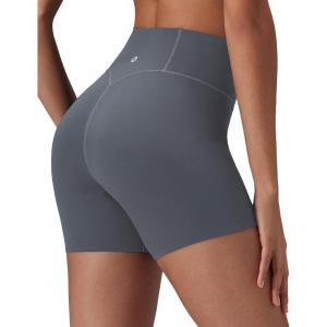 imagebaleaf Freeleaf Broadway Womens Biker Shorts with Pockets Dance Yoga Workout Gym Running 5 High Waist Short PantsDark Gray
