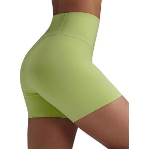 imagebaleaf Freeleaf Broadway Womens Biker Shorts with Pockets Dance Yoga Workout Gym Running 5 High Waist Short PantsLight Green