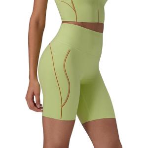 imagebaleaf Freeleaf Broadway Womens Biker Shorts with Pockets Dance Yoga Workout Gym Running 8 High Waist Short PantsLight Green