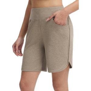 imagebaleaf Womens 7 Ultral Soft Bermuda Shorts High Waisted Casual Short Pockets Athletic Yoga Lounge WalkingHeather Khaki
