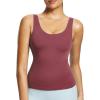 imagebaleaf Freeleaf Longline Sports Bras for Women Wirefree 3D Molded Cup Tank Tops Medium Impact Yoga Workout Running Bra Wine Red LXL