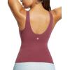 imagebaleaf Freeleaf Longline Sports Bras for Women Wirefree 3D Molded Cup Tank Tops Medium Impact Yoga Workout Running Bra Wine Red LXL