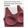 imagebaleaf Freeleaf Longline Sports Bras for Women Wirefree 3D Molded Cup Tank Tops Medium Impact Yoga Workout Running Bra Wine Red LXL
