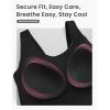 imagebaleaf Freeleaf Womens Longline Sports Bras Wirefree 3D Molded Cup Tank Tops Medium Support Yoga Workout Running BraBlack