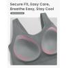 imagebaleaf Freeleaf Womens Longline Sports Bras Wirefree 3D Molded Cup Tank Tops Medium Support Yoga Workout Running BraDark Gray