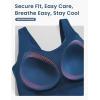 imagebaleaf Freeleaf Womens Longline Sports Bras Wirefree 3D Molded Cup Tank Tops Medium Support Yoga Workout Running BraGibraltar Sea