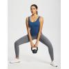 imagebaleaf Freeleaf Womens Longline Sports Bras Wirefree 3D Molded Cup Tank Tops Medium Support Yoga Workout Running BraGibraltar Sea