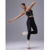 imagebaleaf Freeleaf Broadway High Waist Capris Leggings with Pockets Dance Yoga Workout Running Casual Summer Pants for WomenBlack