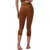 imagebaleaf Freeleaf Broadway High Waist Capris Leggings with Pockets Dance Yoga Workout Running Casual Summer Pants for WomenBrown