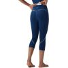 imagebaleaf Freeleaf Broadway High Waist Capris Leggings with Pockets Dance Yoga Workout Running Casual Summer Pants for WomenNavy Blue