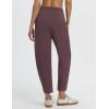 imagebaleaf Womens Barrel Pants with Zipper Pockets Drawstring Athletic Pants Elastic Waisted Casual Lounge Work TravelDark Brown