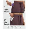 imagebaleaf Womens Barrel Pants with Zipper Pockets Drawstring Athletic Pants Elastic Waisted Casual Lounge Work TravelDark Brown