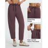 imagebaleaf Womens Barrel Pants with Zipper Pockets Drawstring Athletic Pants Elastic Waisted Casual Lounge Work TravelDark Brown