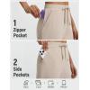 imagebaleaf Womens Barrel Pants with Zipper Pockets Drawstring Athletic Pants Elastic Waisted Casual Lounge Work TravelKhaki