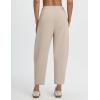 imagebaleaf Womens Barrel Pants with Zipper Pockets Drawstring Athletic Pants Elastic Waisted Casual Lounge Work TravelKhaki