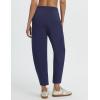 imagebaleaf Womens Barrel Pants with Zipper Pockets Drawstring Athletic Pants Elastic Waisted Casual Lounge Work TravelNavy Blue