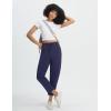 imagebaleaf Womens Barrel Pants with Zipper Pockets Drawstring Athletic Pants Elastic Waisted Casual Lounge Work TravelNavy Blue