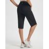 imagebaleaf Womens Bermuda Long Shorts 14 Knee Length Capris with Zipper Pockets Athletic Walking Athletic Casual SummerBlack