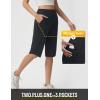 imagebaleaf Womens Bermuda Long Shorts 14 Knee Length Capris with Zipper Pockets Athletic Walking Athletic Casual SummerBlack