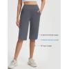 imagebaleaf Womens Bermuda Long Shorts 14 Knee Length Capris with Zipper Pockets Athletic Walking Athletic Casual SummerDark Gray