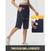 imagebaleaf Womens Bermuda Long Shorts 14 Knee Length Capris with Zipper Pockets Athletic Walking Athletic Casual SummerNavy Blue