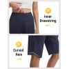 imagebaleaf Womens Bermuda Long Shorts 14 Knee Length Capris with Zipper Pockets Athletic Walking Athletic Casual SummerNavy Blue