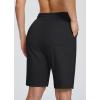 imagebaleaf Womens Bermuda Shorts Long Cotton Casual Summer Knee Length Pull On Lounge Walking Exercise Shorts with PocketsBlack10 Inseam