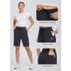 imagebaleaf Womens Bermuda Shorts Long Cotton Casual Summer Knee Length Pull On Lounge Walking Exercise Shorts with PocketsCharcoal10 Inseam