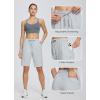 imagebaleaf Womens Bermuda Shorts Long Cotton Casual Summer Knee Length Pull On Lounge Walking Exercise Shorts with PocketsLight Grey10 Inseam