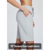 imagebaleaf Womens Bermuda Shorts Long Cotton Casual Summer Knee Length Pull On Lounge Walking Exercise Shorts with PocketsLight Grey10 Inseam
