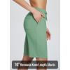 imagebaleaf Womens Bermuda Shorts Long Cotton Casual Summer Knee Length Pull On Lounge Walking Exercise Shorts with PocketsLoden Frost10 Inseam