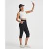 imagebaleaf Womens Dressy Capri Pants Stretch with 5 Pockets Golf Capris Work Travel Business Casual UPF 50Black