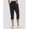 imagebaleaf Womens Dressy Capri Pants Stretch with 5 Pockets Golf Capris Work Travel Business Casual UPF 50Black