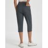 imagebaleaf Womens Dressy Capri Pants Stretch with 5 Pockets Golf Capris Work Travel Business Casual UPF 50Dark Gray