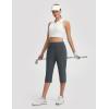 imagebaleaf Womens Dressy Capri Pants Stretch with 5 Pockets Golf Capris Work Travel Business Casual UPF 50Dark Gray