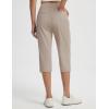 imagebaleaf Womens Dressy Capri Pants Stretch with 5 Pockets Golf Capris Work Travel Business Casual UPF 50Khaki