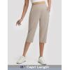 imagebaleaf Womens Dressy Capri Pants Stretch with 5 Pockets Golf Capris Work Travel Business Casual UPF 50Khaki