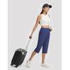 imagebaleaf Womens Dressy Capri Pants Stretch with 5 Pockets Golf Capris Work Travel Business Casual UPF 50Navy Blue