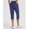 imagebaleaf Womens Dressy Capri Pants Stretch with 5 Pockets Golf Capris Work Travel Business Casual UPF 50Navy Blue