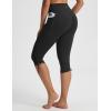 imagebaleaf Womens High Waisted Capri Leggings with Pockets Yoga Capris Pants Tummy Control Workout CasualBlack