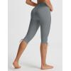 imagebaleaf Womens High Waisted Capri Leggings with Pockets Yoga Capris Pants Tummy Control Workout CasualDark Gray