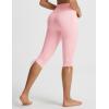 imagebaleaf Womens High Waisted Capri Leggings with Pockets Yoga Capris Pants Tummy Control Workout CasualLight Pink
