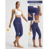 imagebaleaf Womens High Waisted Capri Leggings with Pockets Yoga Capris Pants Tummy Control Workout CasualNavy Blue