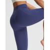 imagebaleaf Womens High Waisted Capri Leggings with Pockets Yoga Capris Pants Tummy Control Workout CasualNavy Blue