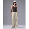 imagebaleaf Womens Wide Leg PantsLight Brown