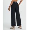 imagebaleaf Womens Wide Leg Yoga Pants 28 Dress Work Pants with Pockets Stretch High Waist Casual PantsBlack